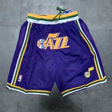Men NBA 2021 Utah Jazz Purple Shorts 1->san antonio spurs->NBA Jersey